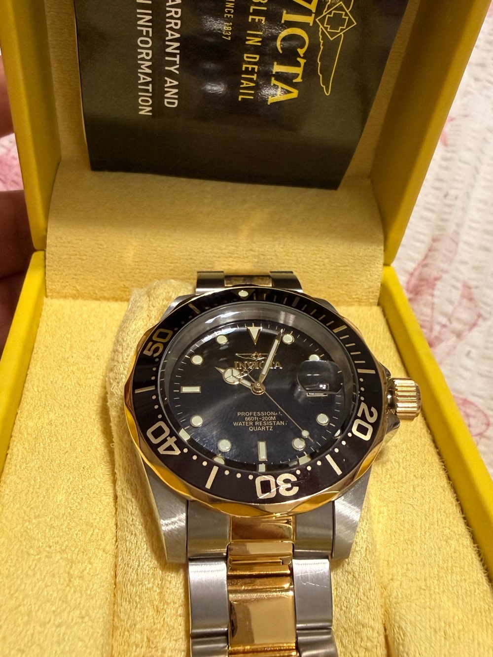 Invicta Silver and Gold Stainless Steel Caseback Watch